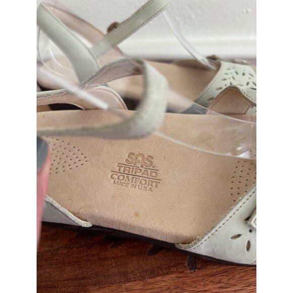 SAS Duo Quarter Strap Sandals Sage Leather Adjustable Buckles Womens Size 9 - Picture 9 of 14